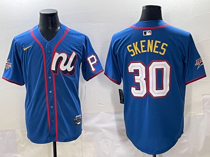 Men 2025 Pittsburgh Pirates #30 Skenes Blue All star Nike MLB Jersey style 6->pittsburgh pirates->MLB Jersey